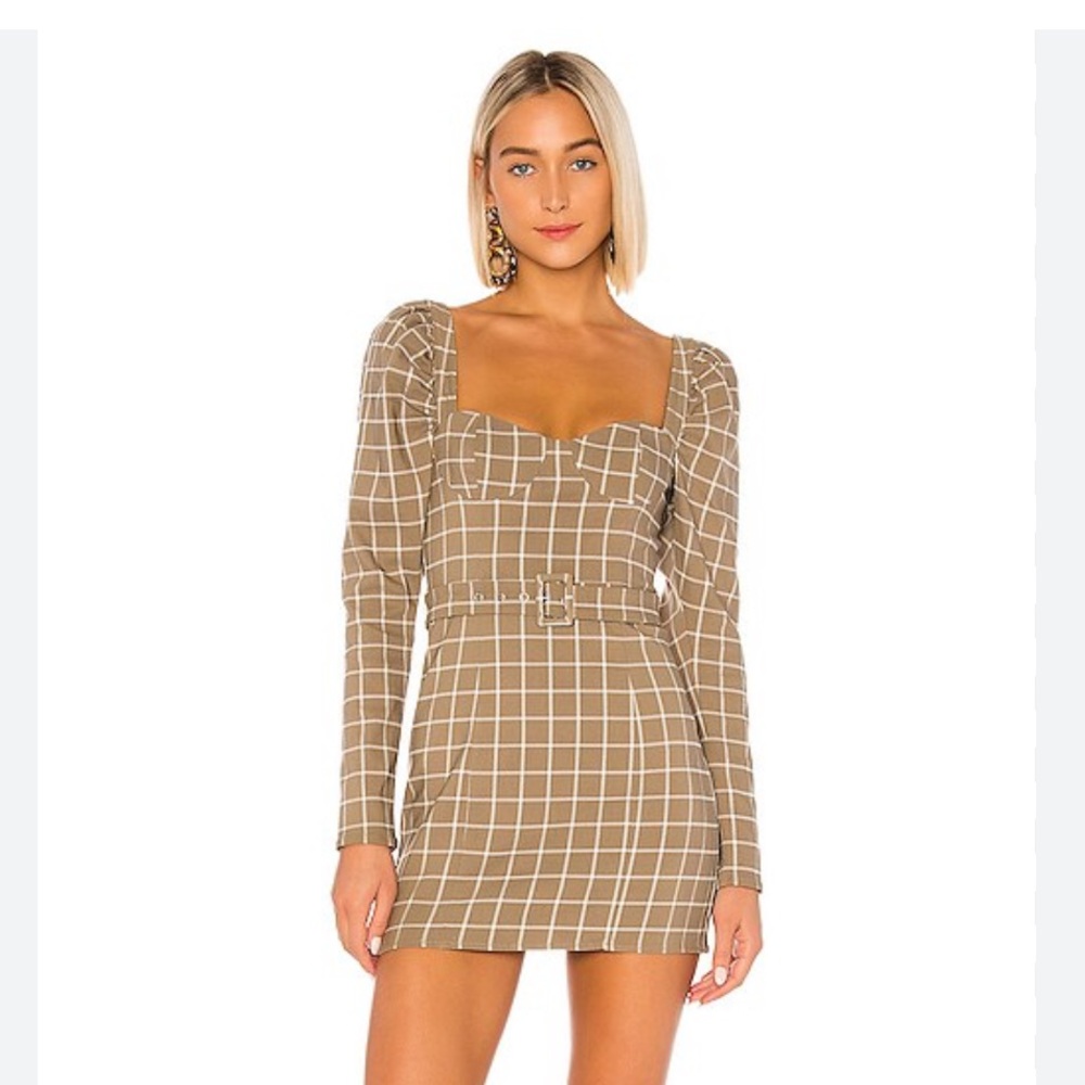 Lovers + Friends - Jacob Mini Dress in Olive Plaid